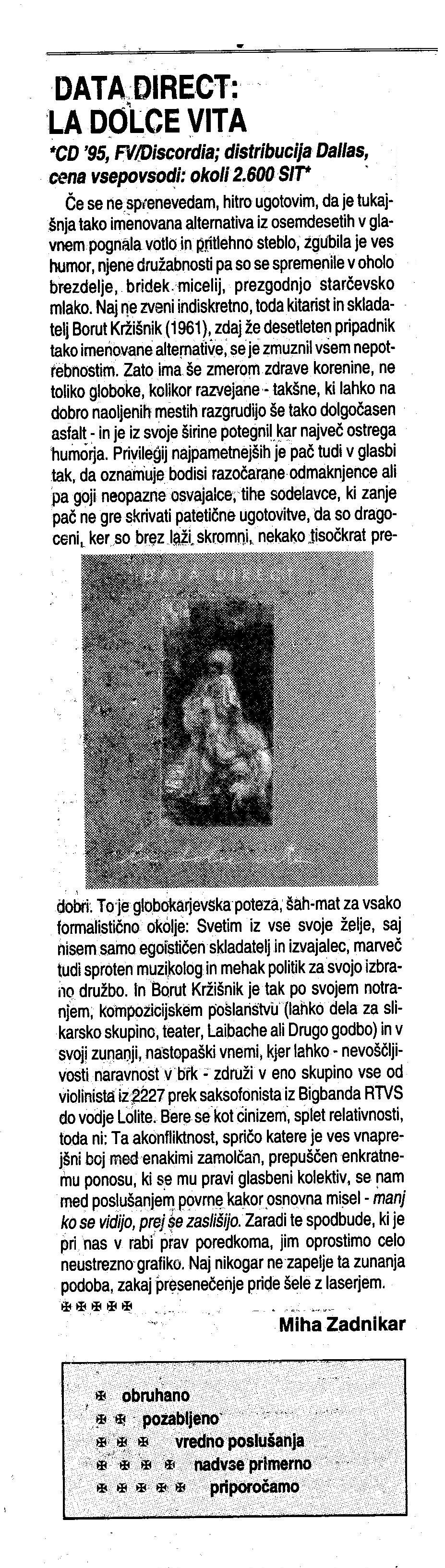 Mladina - review La Dolce Vita 1995
